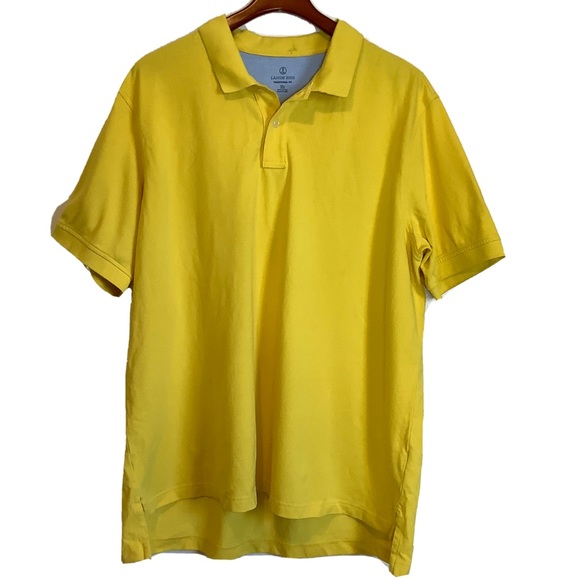 Lands' End Other - Lands End Logo Polo Golf Mens Size XX-Large 2XL 2-Button Up Yellow Shirt‎ EUC.